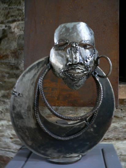 esclave africain lampe metal